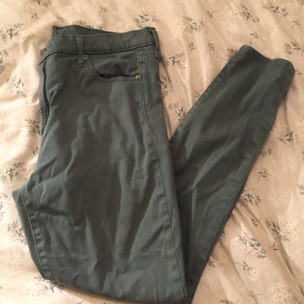 SALE!! Green skinny jeans high waisted